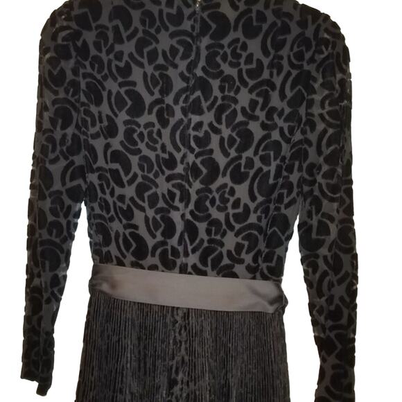 Miss Dior Collection Sheer Velour Pleated Whimsigoth Dress 60-70's Wednesday - Picture 6 of 10